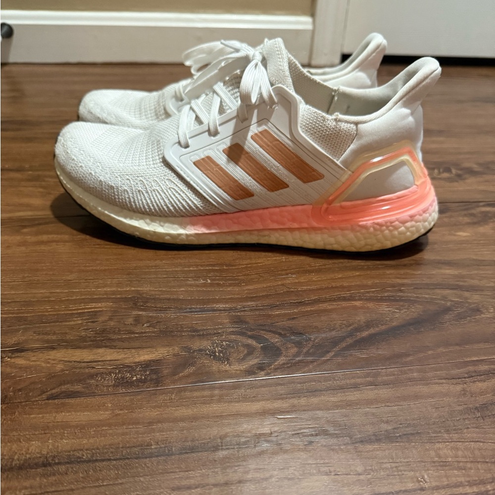 Adidas White and Pink Running Shoes